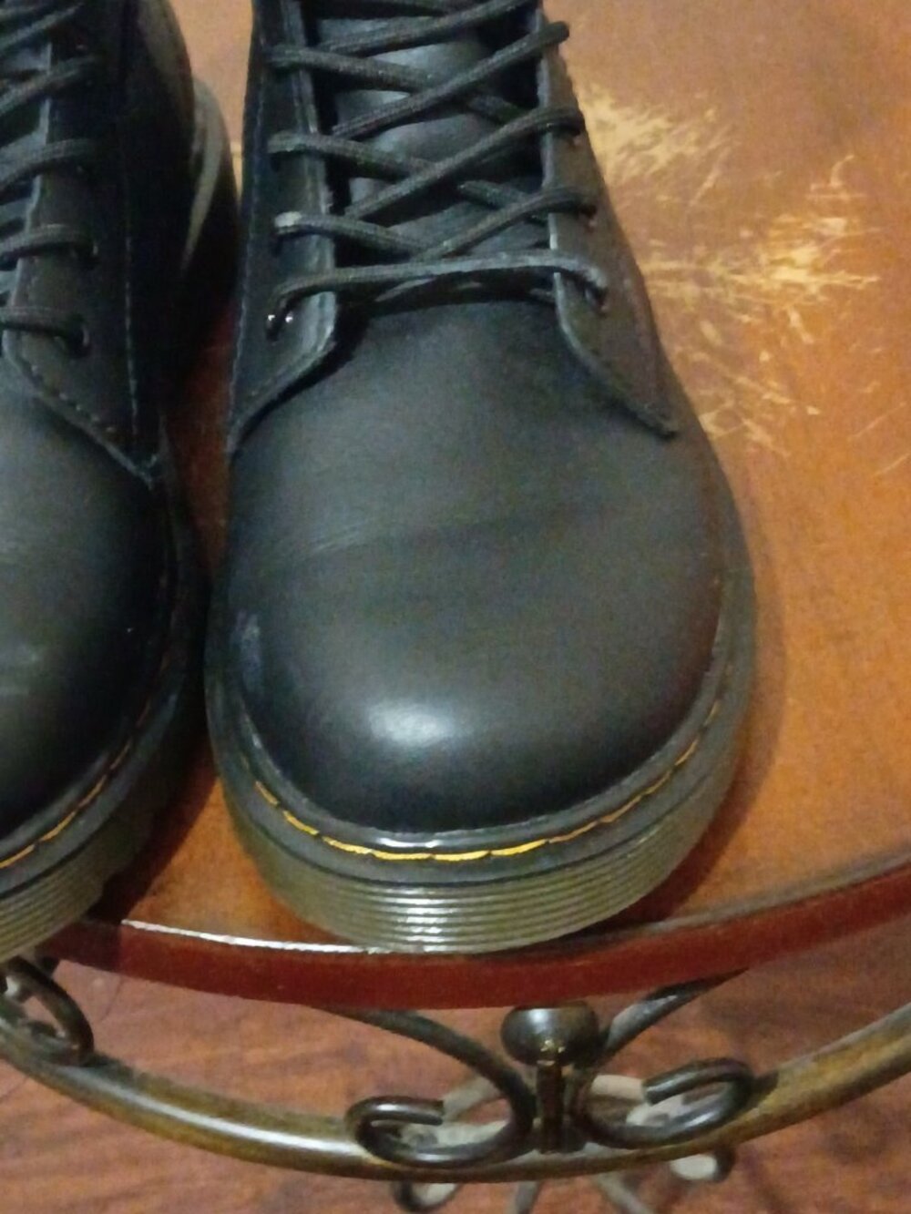 Dr. Martens 1460 J Black Women's Combat Boots Size 5 Leather Side Zip - Picture 7 of 14